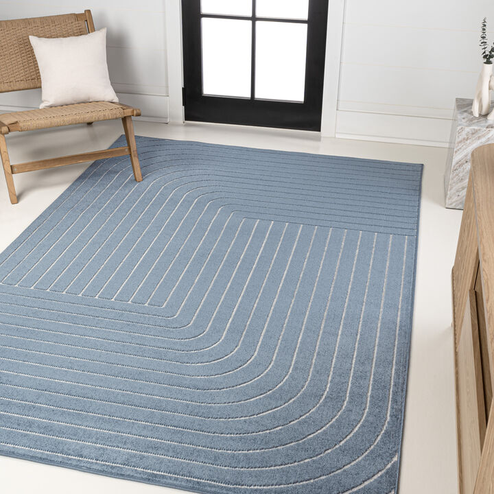 Odense High-Low Minimalist Angle Geometric Indoor/Outdoor Area Rug