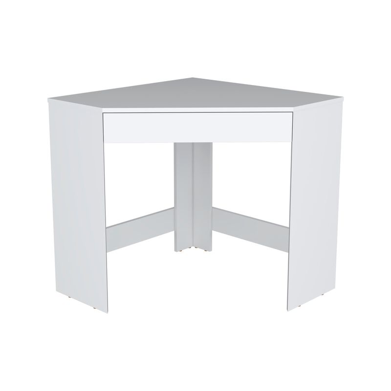 Amity Corner Desk with Spacious Drawer and Optimal Workstation-White
