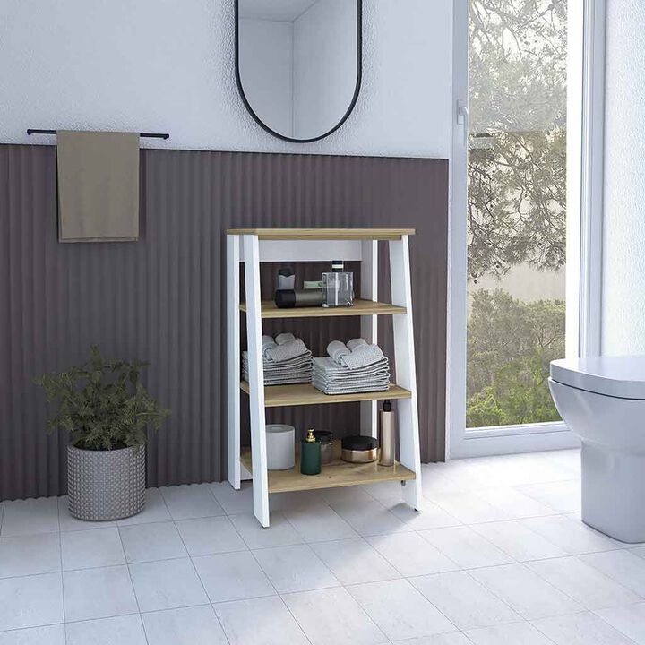 Linen Cabinet Jenne, Bathroom, Light Oak / White