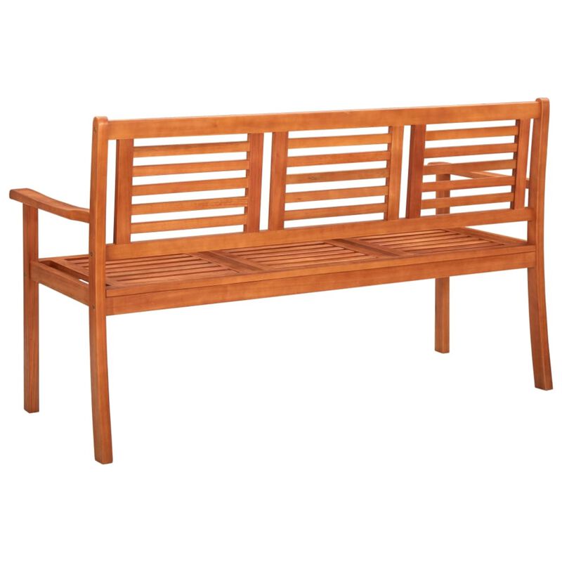 vidaXL 3-Seater Garden Bench with Cushion 59.1" Solid Eucalyptus Wood