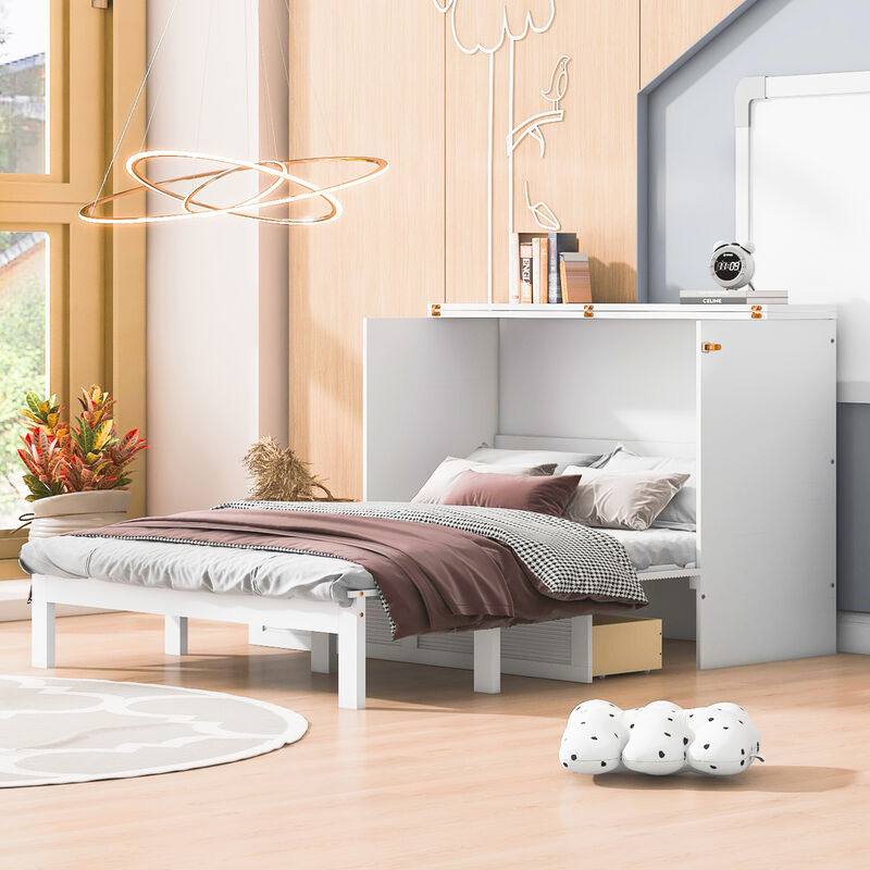 Merax Murphy Bed with Drawer and USB Ports