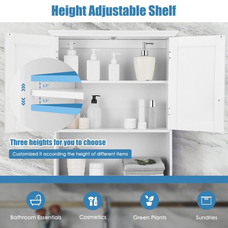 Hivvago 2-Door Wall Mount Bathroom Storage Cabinet with Open Shelf