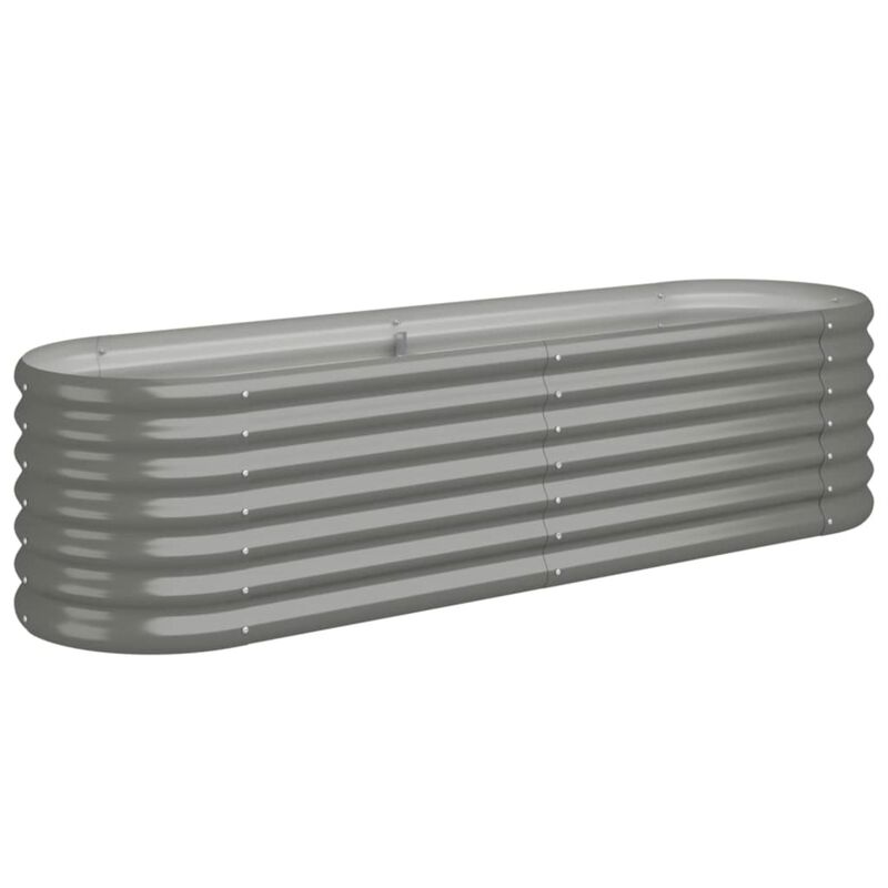 vidaXL Garden Raised Bed Powder-coated Steel 59.8"x15.7"x14.2" Gray