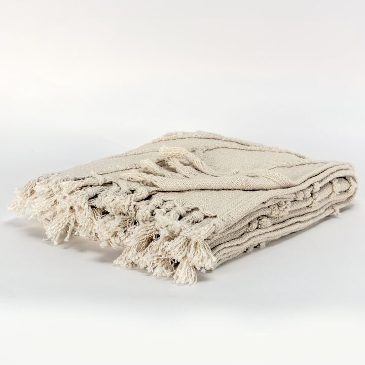 Natural 50" x 60" Throw Blanket