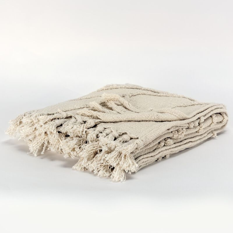 Natural 50" x 60" Throw Blanket