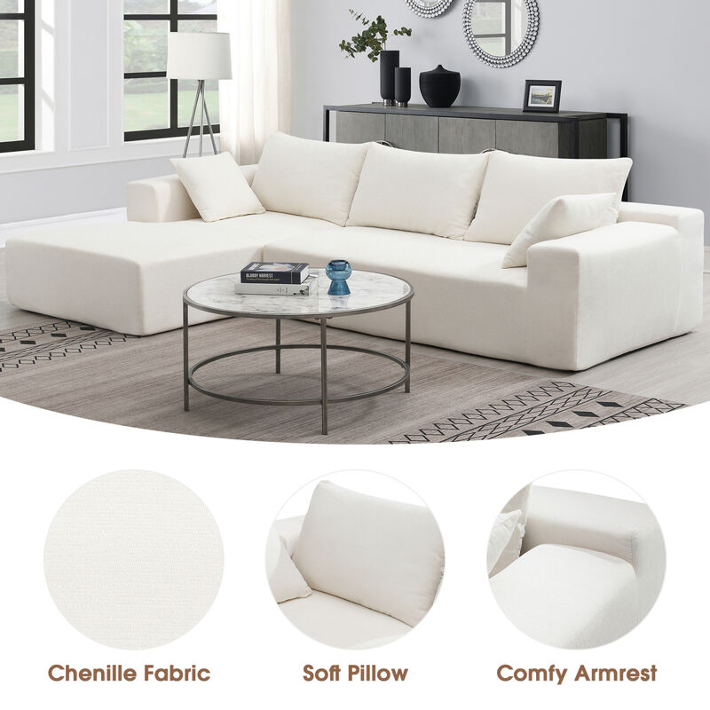 109x68 Modular Sectional Living Room Sofa Set, Modern Minimalist Style Couch