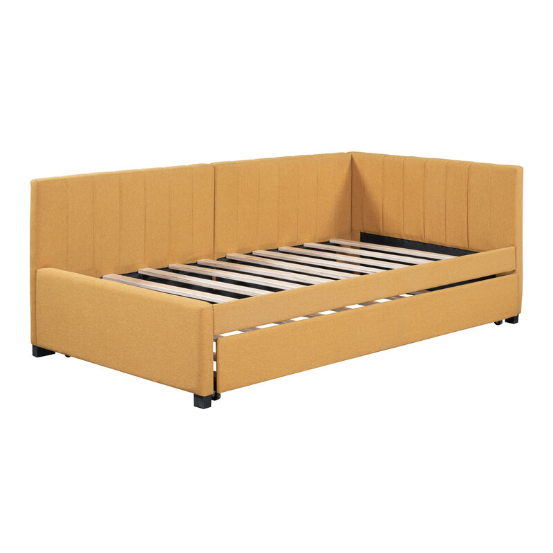 Merax Upholstered Daybed Bed Frame with Trundle