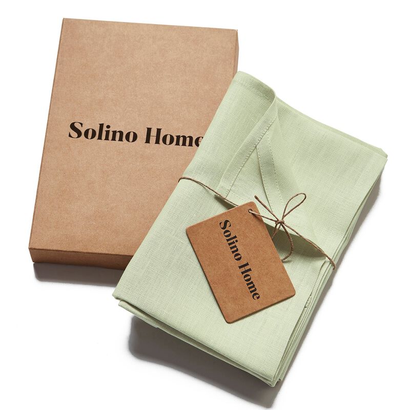 Solino Home 100% Pure Linen Kitchen Towels Set of 2 - 17 x 26 Inch | Fete