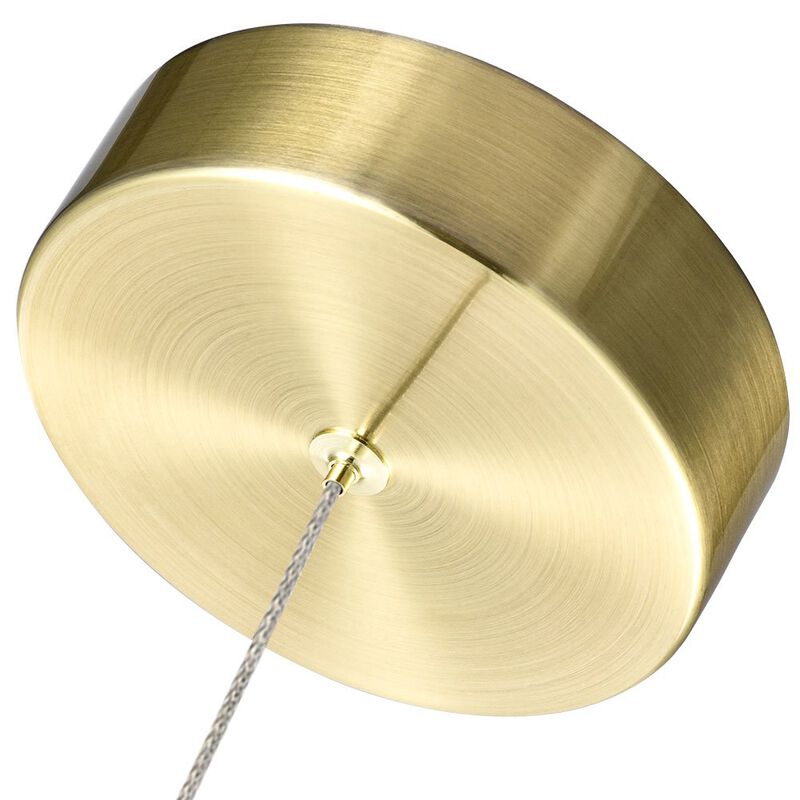 VONN Lighting Integrated LED Height Adjustable Pendant Light with Globe Shade, Brass