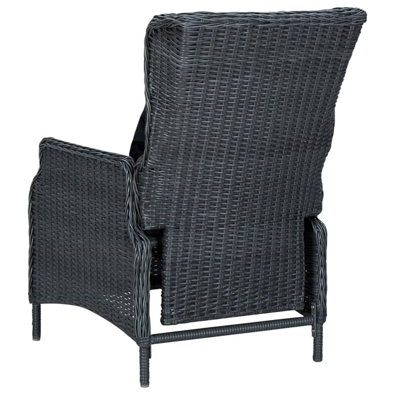 vidaXL 9 Piece Outdoor Dining Set with Cushions Poly Rattan Dark Gray
