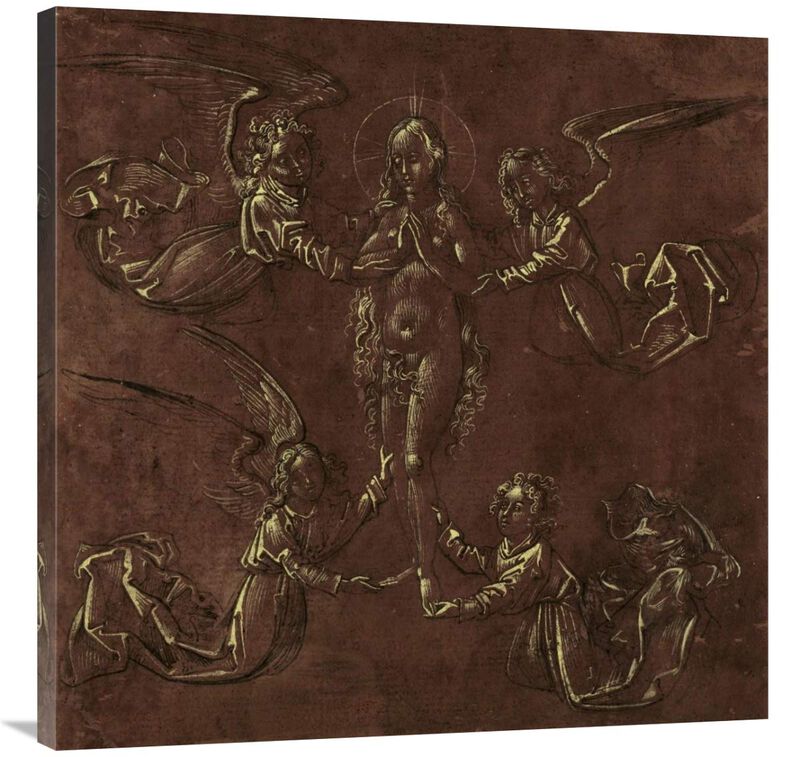 Mary Magdalen Transported by Four Angels-Canvas Art-36x36