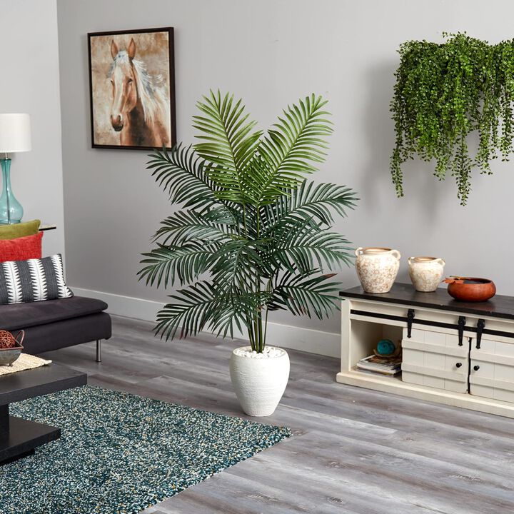 Hivvago 5.5 Feet Paradise Artificial Palm Tree in White Planter