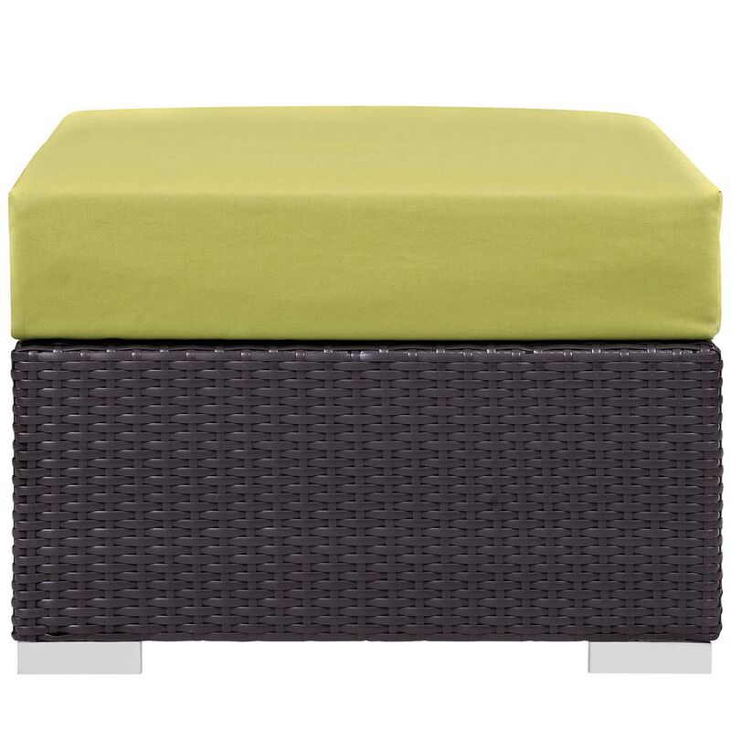 Modway Convene Outdoor Patio Fabric Square Ottoman