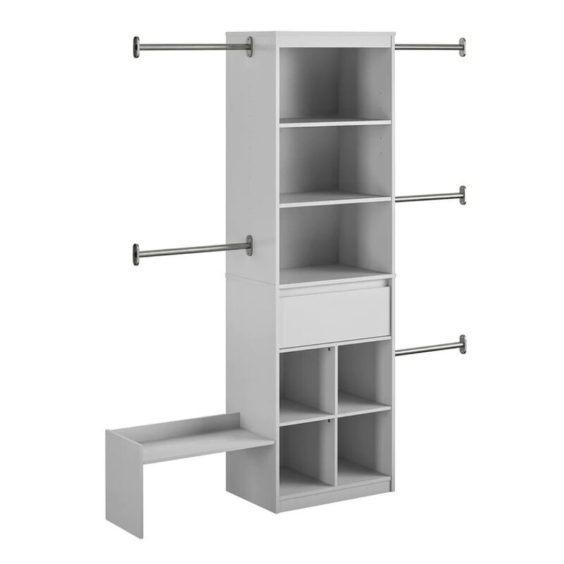 Grow With Me Adjustable Kids Closet Organizer System with Adjustable Poles