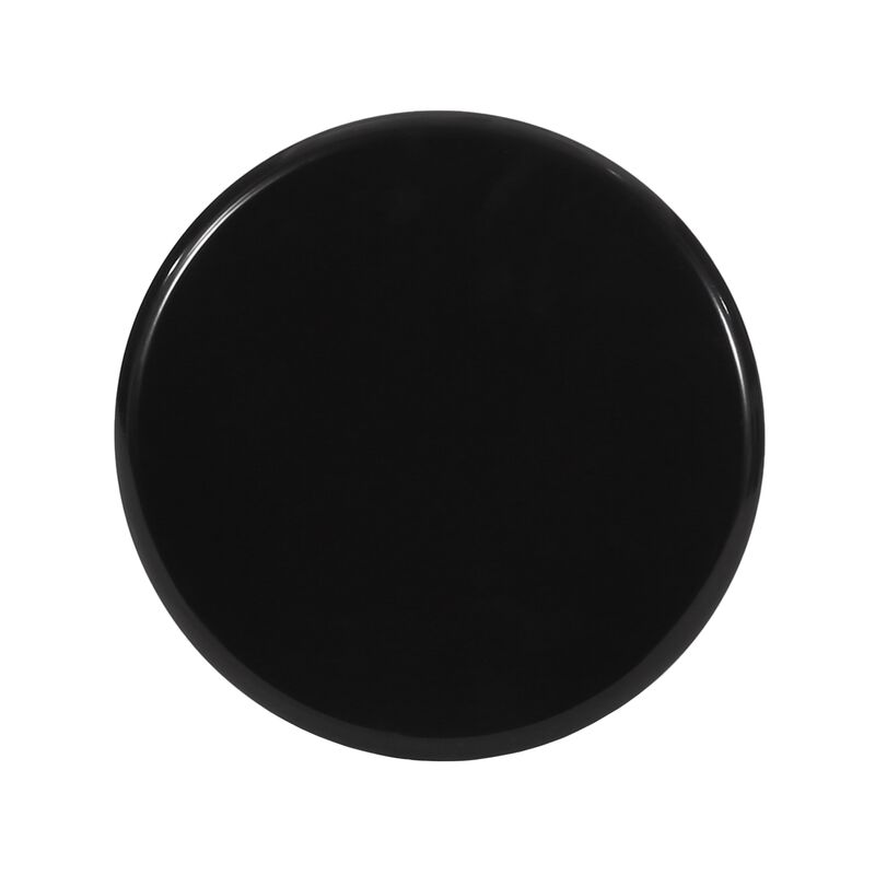 Suma Outdoor End Table, Round 15 Inch Top, Pedestal Base, Black Iron - Benzara