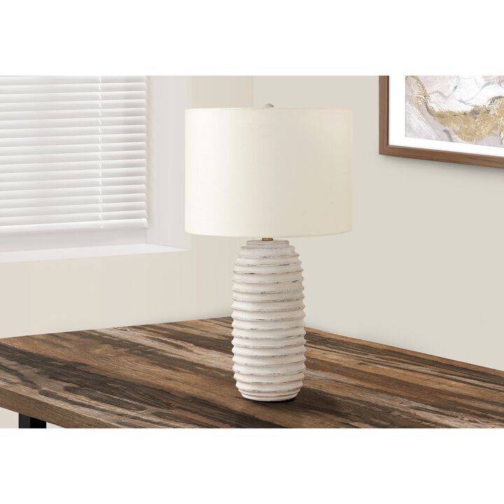 Monarch Specialties I 9742 - Lighting, 28"H, Table Lamp, Cream Resin, Ivory / Cream Shade, Transitional
