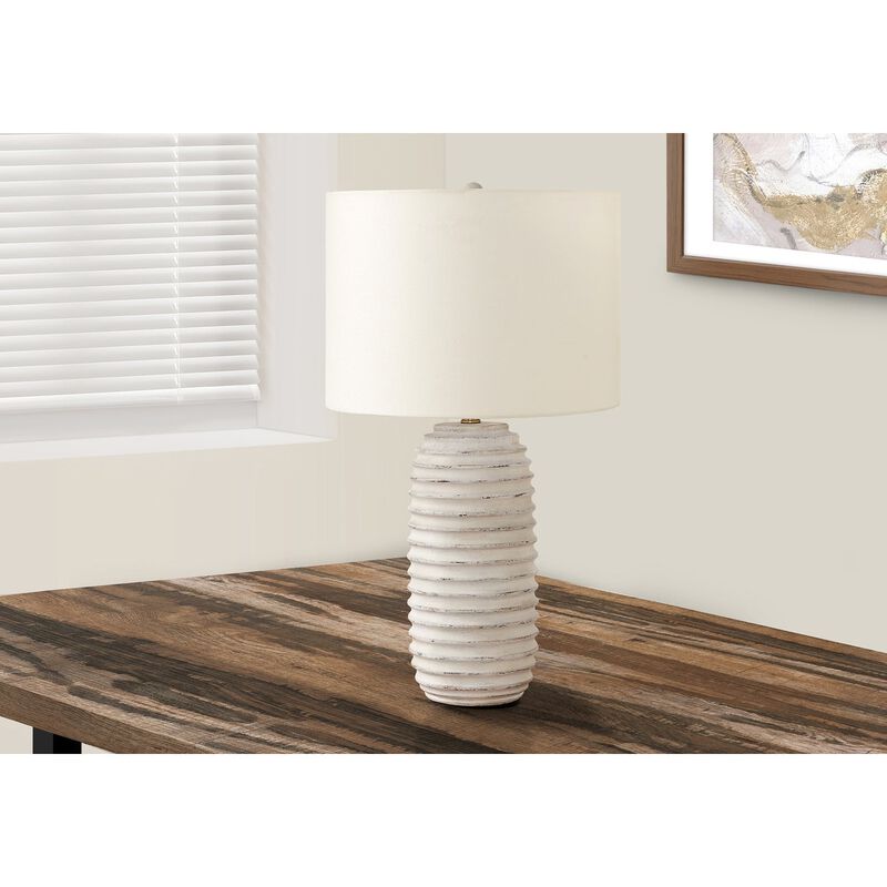 Monarch Specialties I 9742 - Lighting, 28"H, Table Lamp, Cream Resin, Ivory / Cream Shade, Transitional
