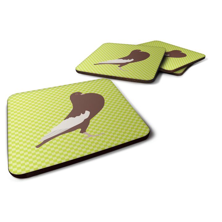Caroline's Treasures English Pouter Pigeon Green Decorative coasters, 3.5, Multicolor
