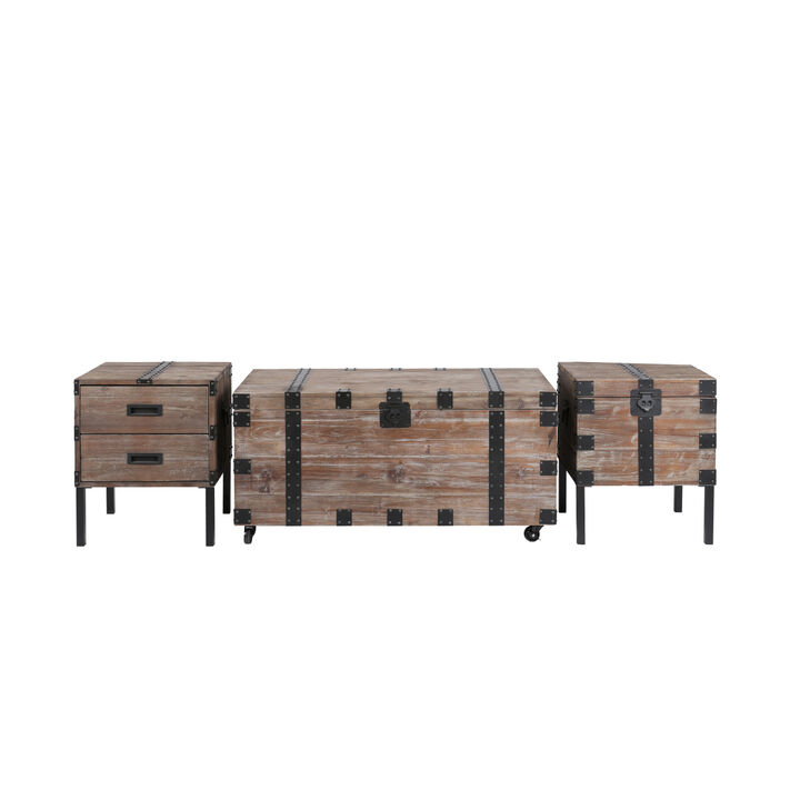 Gray Trunk Table Set with Large Storage