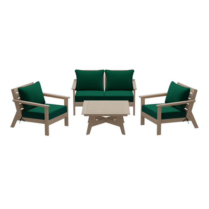 WestinTrends Outdoor 5-Piece Modular Sectional Patio Furniture Sofa Set