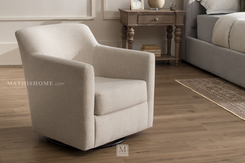 Bradney Swivel Accent Chair in Linen