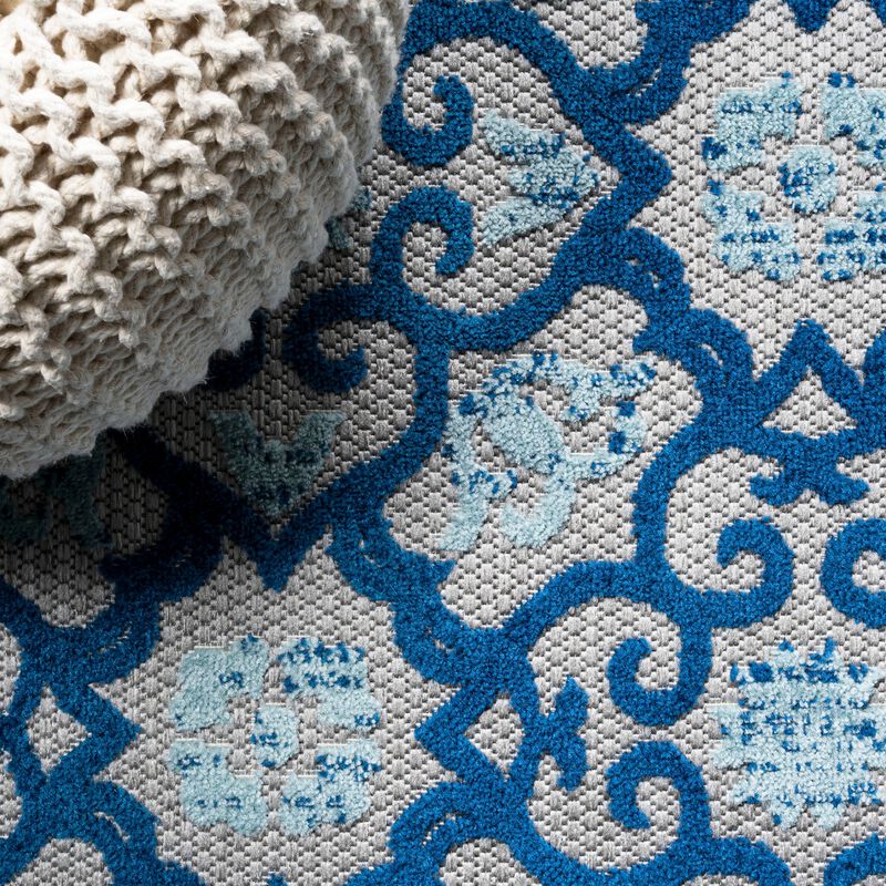 Gallia Tile Trellis High-Low Indoor/Outdoor Area Rug