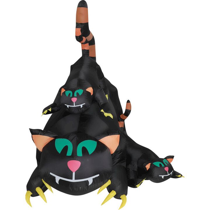 Haunted Hill Farm 5ft Inflatable 3 Black Cats w/ Lights