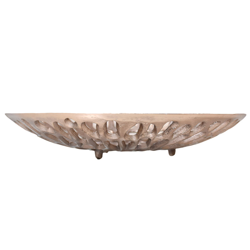Handmade Decorative Gold Color Coated 5.51 x 5.51 x 1.37 Inches Aluminium Tray 063AB BBH Home's