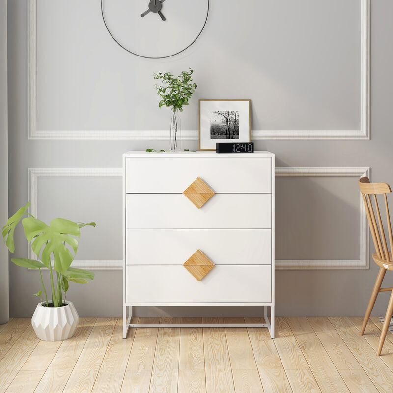 Solid wood special SHAPED square handle design with 4 drawers bedroom furniture dressers
