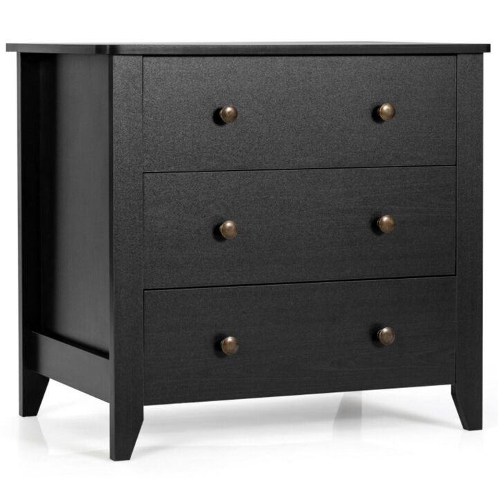 Hivvago 3 Drawer Dresser Chest of Drawers Bedside Table
