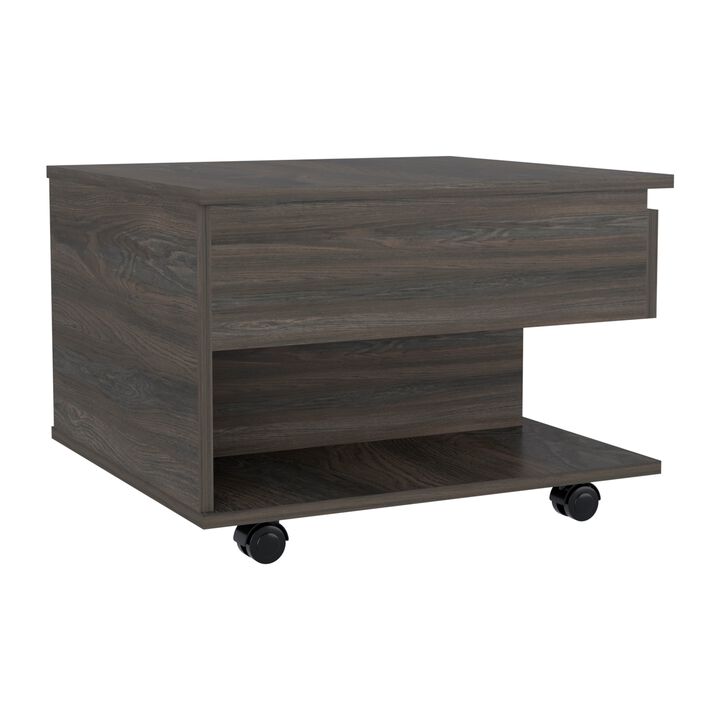 Luanda Lift Top Coffee Table, Casters, One Shelf -White