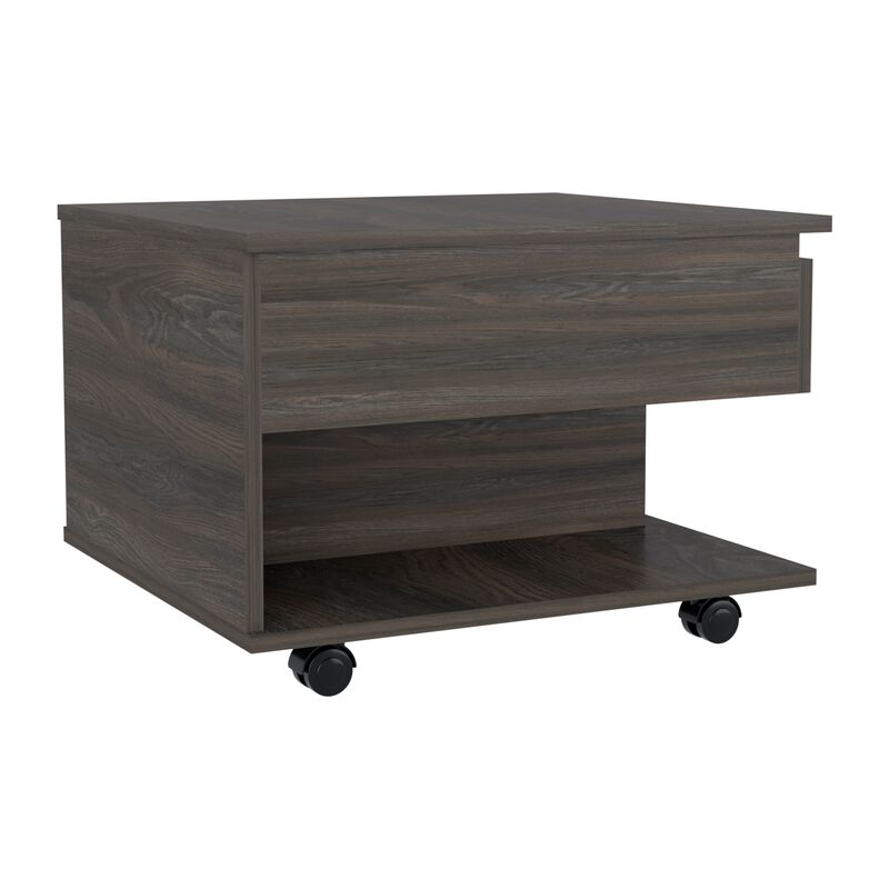 Luanda Lift Top Coffee Table, Casters, One Shelf -White
