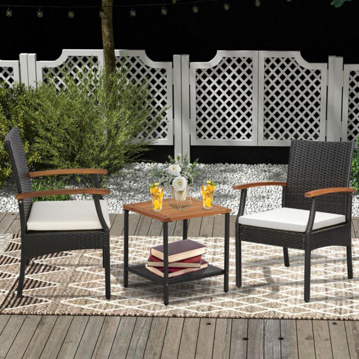 Hivvago Set of 2/4 Patio Dining Chair with Soft Zippered Cushion