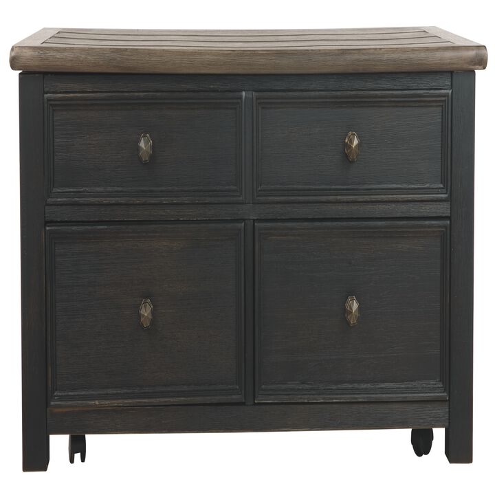 Wooden Lift Top Coffee Table with Drawers and Caster, Black and Brown-Benzara