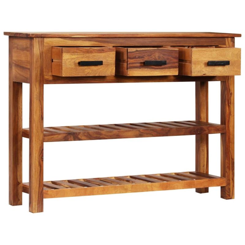 vidaXL Sideboard with 3 Drawers 43.3"x11.8"x31.5" Solid Acacia Wood