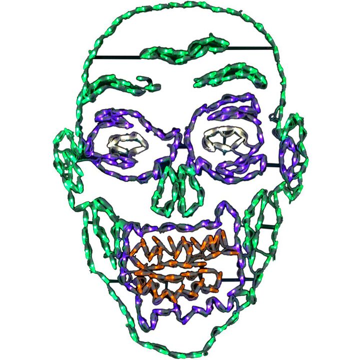 Haunted Hill Farm HHF LED Zombie Face, 28x41H