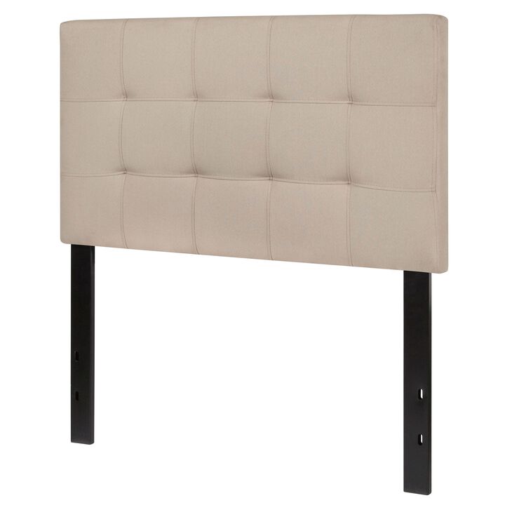 Hivvago Twin size Modern Beige Taupe Fabric Upholstered Headboard