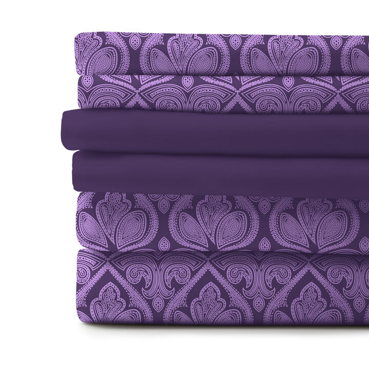Lux Decor Collection Bed Sheets - Brushed Microfiber Paisley Sheet Set
