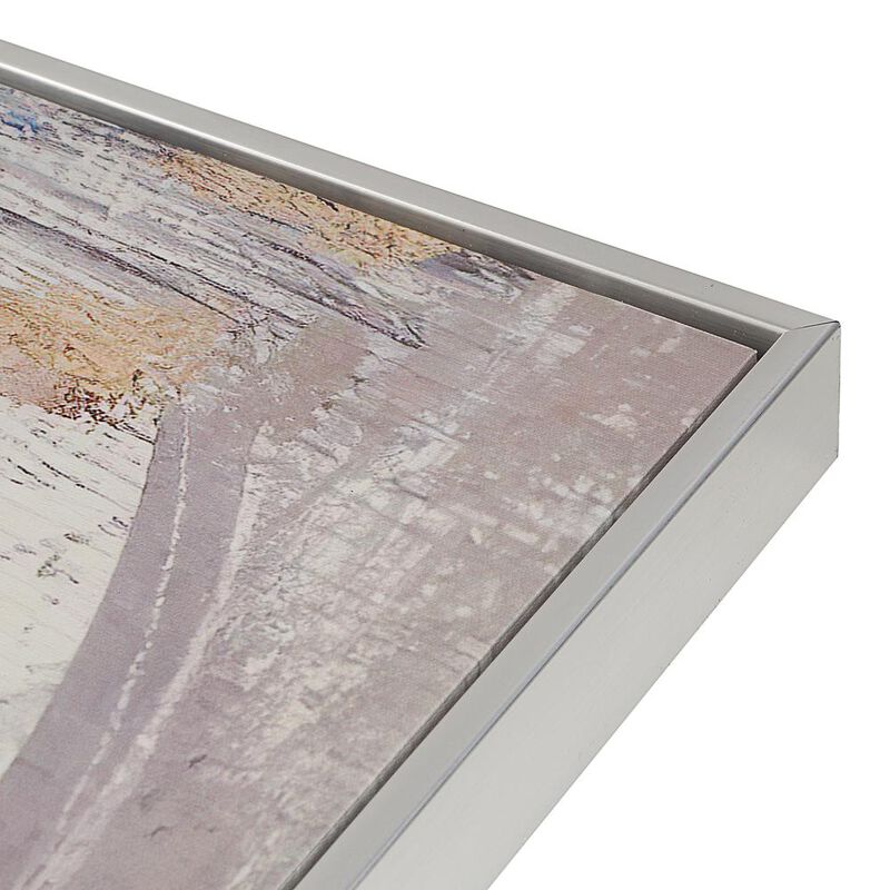 Carolina Living Circle Abstract Wall Art - Blue/Silver - Silver Frame - Large
