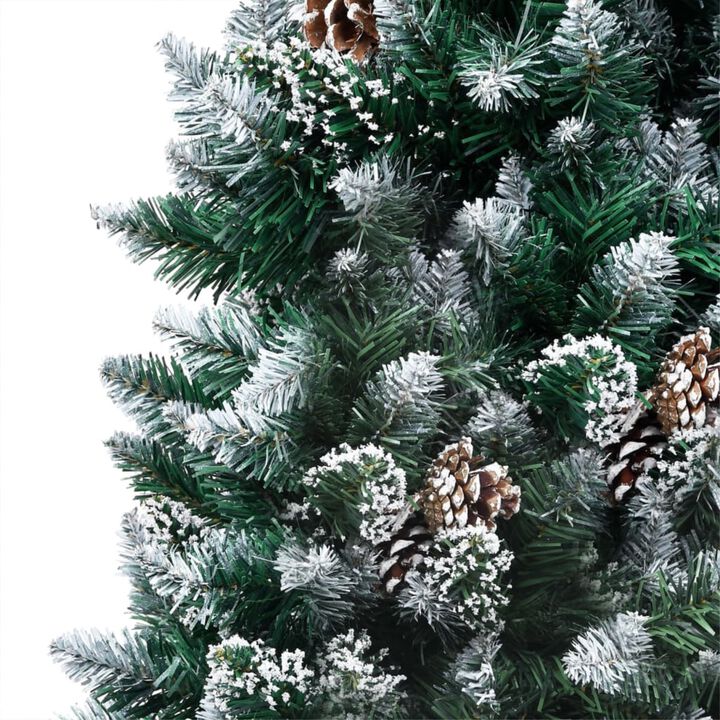 vidaXL Artificial Christmas Tree with LEDs&Ball Set&Pinecones 94.5"