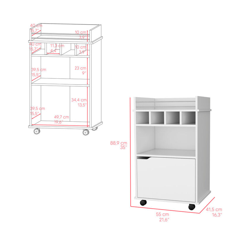 Bar Cart Kinsley, Living Room, White