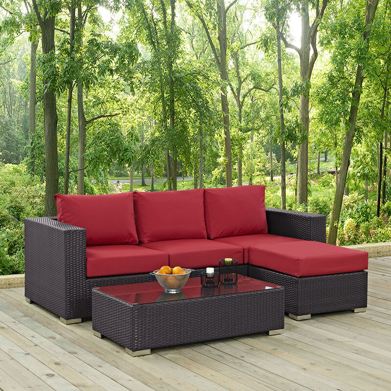 Modway - Convene 3 Piece Outdoor Patio Sofa Set
