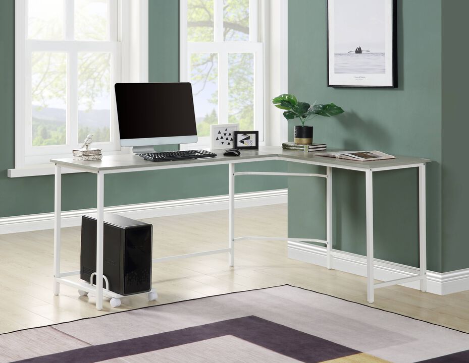 ACME Bambina Computer Desk, Gray & White Finish