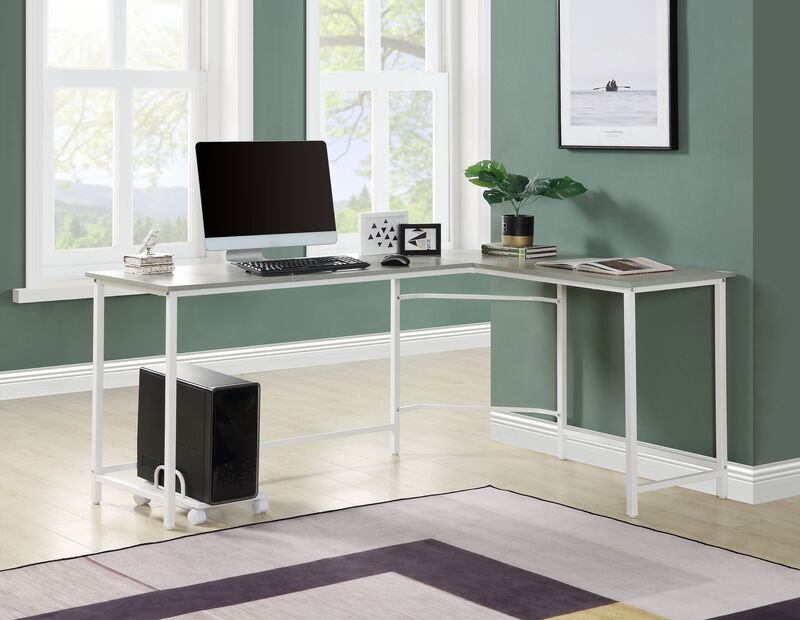 ACME Bambina Computer Desk, Gray & White Finish