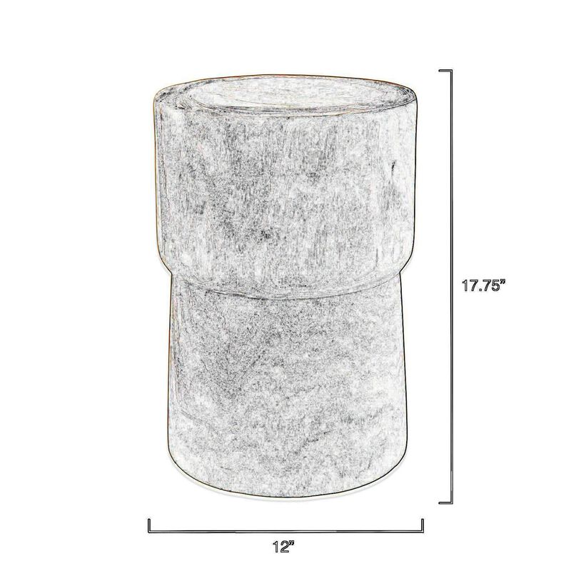18 Inch Modern Side End Table, Round Surface, Paulownia Wood, Natural-Benzara
