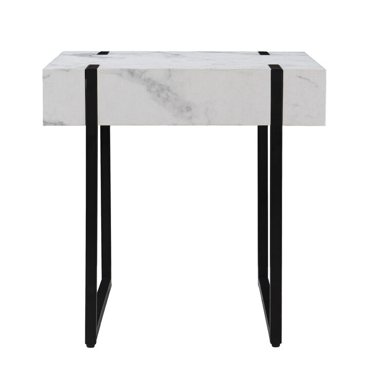 Rangley Modern Faux Marble End Table