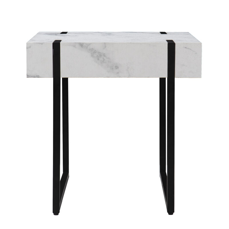 Rangley Modern Faux Marble End Table