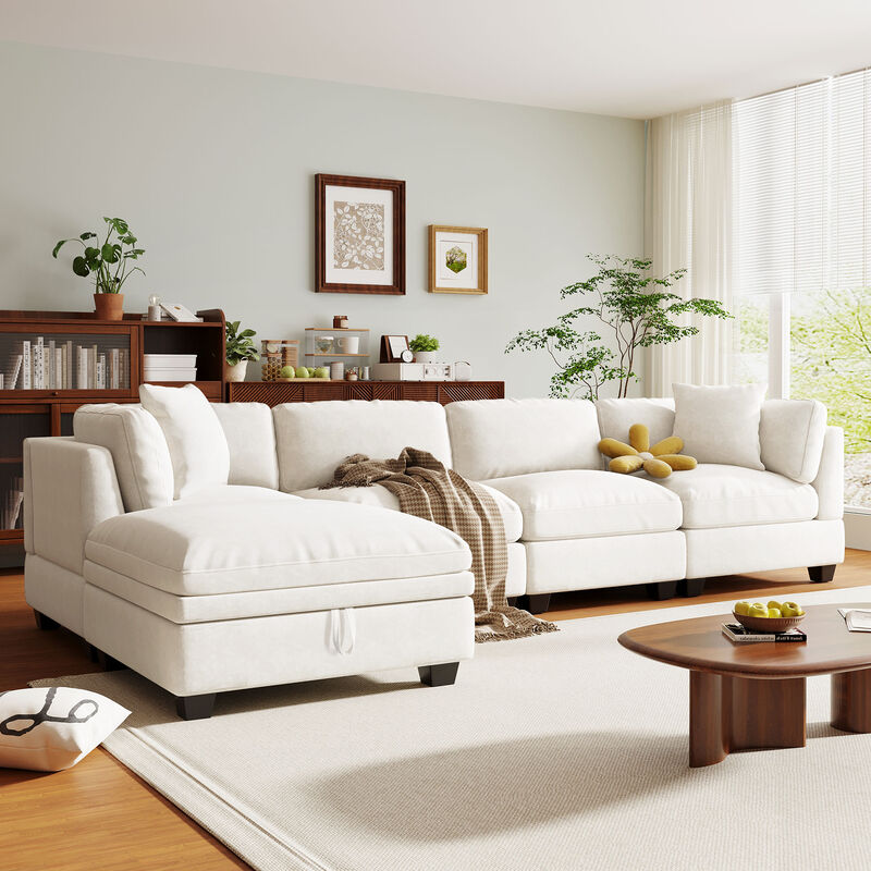 Merax Modular Sectional Sofa with 2 Hidden Cup Holders