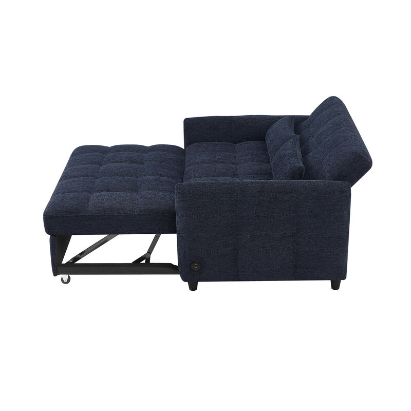 Merax Loveseat Sofa Pull-out Sleeper Sofa with 3 USB Ports