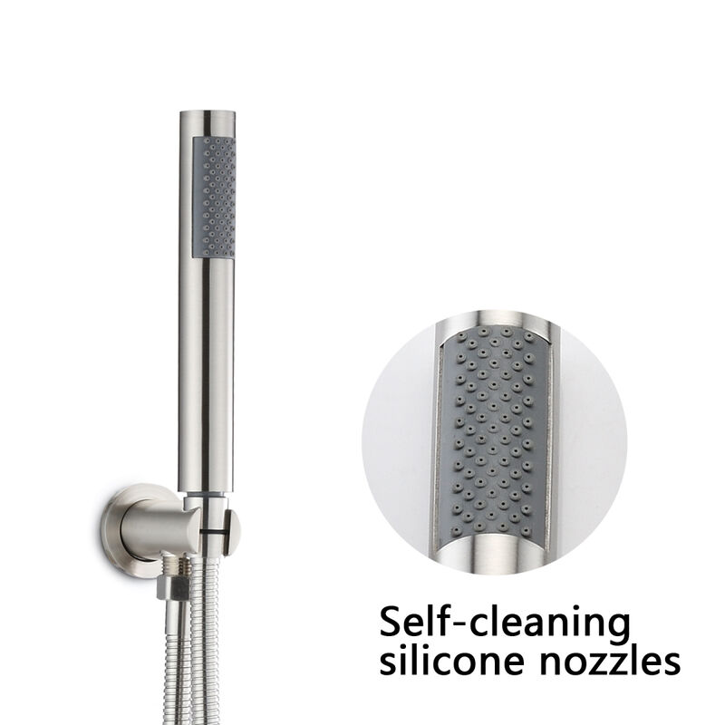 Round Wall Mounted Shower Combo with Rain Head & Handheld